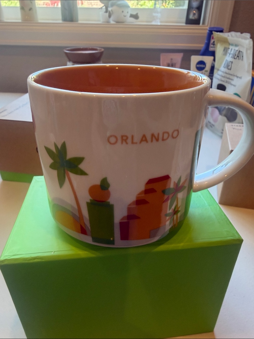 Starbucks Orlando Ceramic City Mug - White and Orange you are here 2013